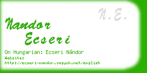 nandor ecseri business card